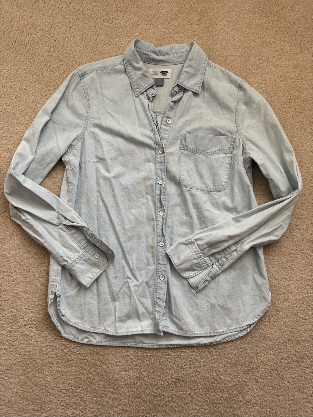 Old Navy Light Wash Chambray Button Down Shirt